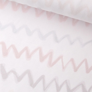 Cotton jersey premium zigzag chevron pastel color on a white background from 0.5 meters