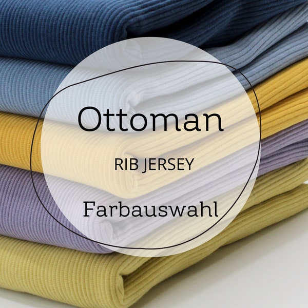 Ottoman Rib Jersey Rippenjersey Uni - 0,5 Meter FARBAUSWAHL