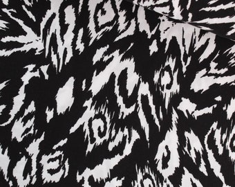 Viscose fabric abstract black and white - from 0.5 meters