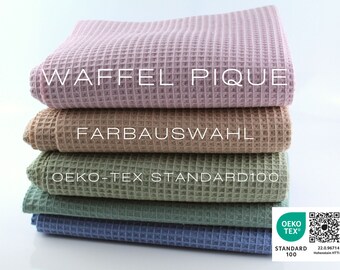 Waffel Pique Waffelpique Waffelstoff Meterware Waffelpiqué aus 100% Baumwolle Farbauswahl ab 0,5 Meter