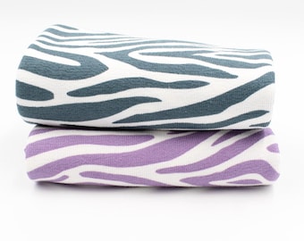 Terry Krepp Stoff Zebra | Zebra Stoff Meterware | Animal Print Sweatstoff | OEKO-TEX Baumwolle | Hoodie Stoff | Kinderstoff | ab 0,5 Meter