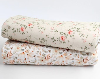 Jersey fabric with floral pattern – elastic cotton jersey, OEKO-TEX certified, sold by the meter for clothing