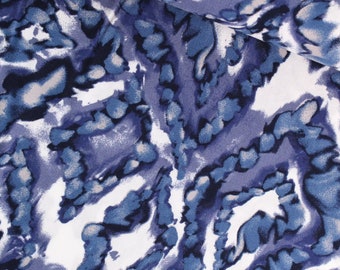 Viscose fabric abstract blue white - from 0.5 meters