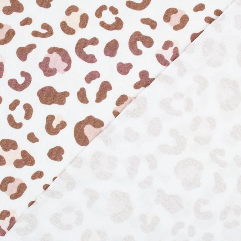 Tejido de punto con estampado de leopardo – tejido elástico de punto de algodón con estampado de leopardo y certificación OEKO-TEX, se vende por metro. imagen 5