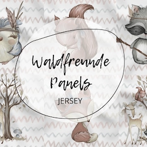 Panel Jersey mit Waldfreunde AUSWAHL - ECRU Hintergrund