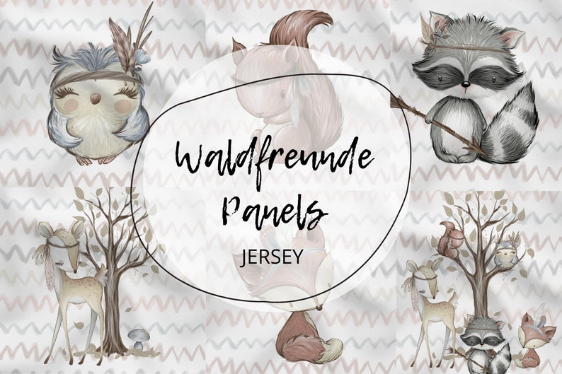 Waldfreunde Panels auf Jersey Premium - Weiße Hintergrund