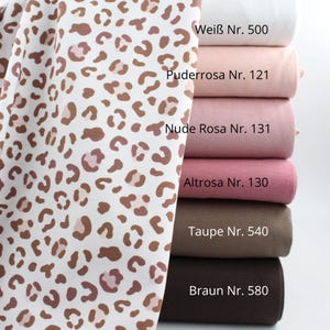 Tejido de punto con estampado de leopardo – tejido elástico de punto de algodón con estampado de leopardo y certificación OEKO-TEX, se vende por metro. imagen 4