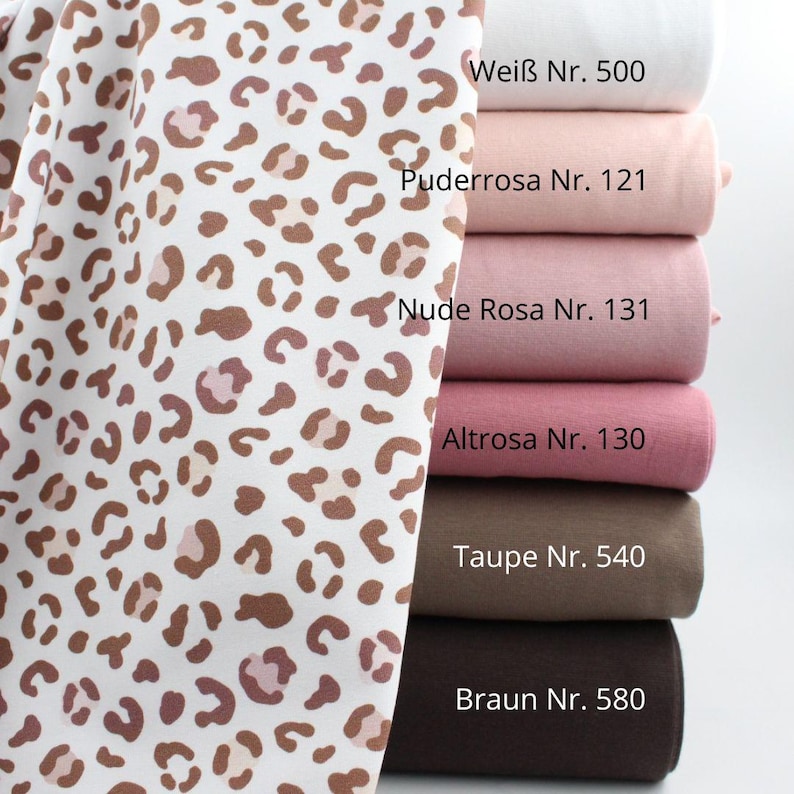 Tejido de punto con estampado de leopardo – tejido elástico de punto de algodón con estampado de leopardo y certificación OEKO-TEX, se vende por metro. imagen 4