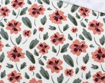 French Terry Blumen | Blumen Stoff | Sweatstoff | Stoff zum Nähen ab 0,5 Meter