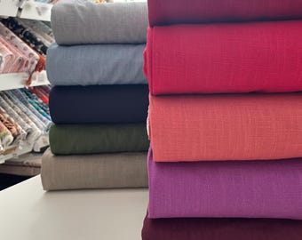 Gewaschener Leinenstoff Meterware | Baumwollleinen Leinen-Mix | Weicher Leinenstoff für Kleidung, Hosen, Kleider, Blusen & Deko ab 0,5 Meter