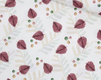 Baumwollstoff Herbstblätter Meterware | Herbst Stoff aus 100 % Baumwolle | OEKO-TEX | Dekostoff für Kissen, Patchwork, Tischdeko ab 0,5 M