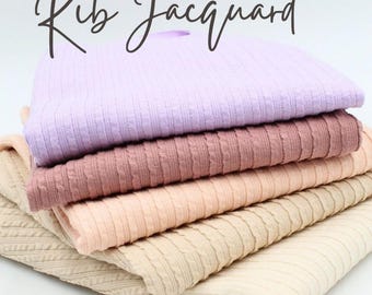 Rib Jacquard Fabric Jersey from 0,5 Meter
