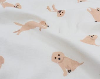 Flanellstoff Hunde Meterware | Weicher Baumwollflanell | Hundestoff für Pyjama, Kinderkleidung, Babydecke & DIY ab 0,5 Meter