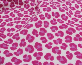 Flanellstoff Leopardenmuster Pink Meterware | Weicher Baumwollflanell | Stoff für Pyjama, Bluse, Kinderkleidung & DIY ab 0,5 Meter