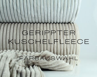 Gerippter Kuschelfleece Fleece Stoff Plüsch Farbauswahl - ab 0,5 Meter