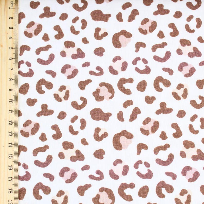 Tejido de punto con estampado de leopardo – tejido elástico de punto de algodón con estampado de leopardo y certificación OEKO-TEX, se vende por metro. imagen 3