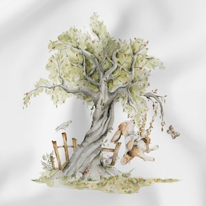 Pannello Patchwork Forest Friends Magic Forest in cotone coniglio 38 x 38 cm