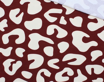 French Terry Leoparden Bordeaux | Leo Stoff | Sweatstoff | Stoff zum Nähen ab 0,5 Meter