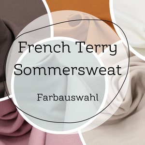 French Terry plain summer sweat, non-brushed from 0.5 meters Oeko-Tex COLOR SELECTION