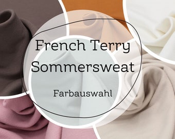 French Terry Uni Sommersweat nicht-angeraut ab 0,5 Meter Oeko-Tex FARBAUSWAHL