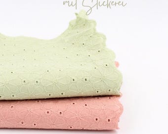 Cotton Fabric with Embroidery  – 100% Cotton from 0,5 Meter