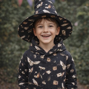 Tela de punto Magic School – Tela de mago negra de algodón jersey OEKO-TEX por metro desde 0,5 metros imagen 4