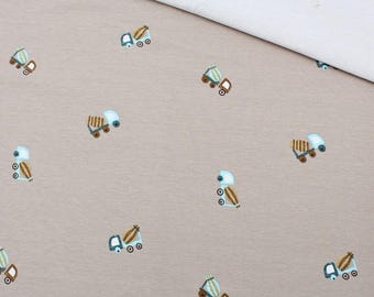 Cotton jersey construction vehicles sand from 0.5 meters