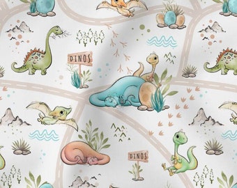 Remnant 51 cm cotton fabric World of Dinosaurs OEKO-TEX