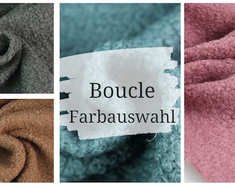 Boucle Stoff Meterware kuschelig weich uni Farbauswahl ab 0,5 Meter