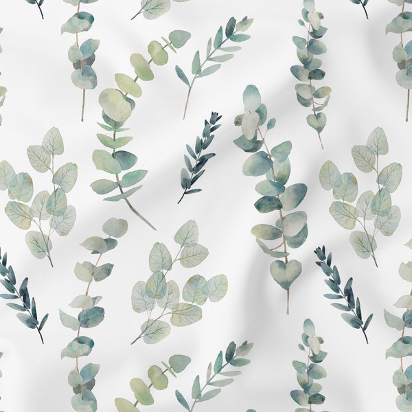 Toile tissu décoratif eucalyptus feuilles d'eucalyptus feuilles vertes à partir de 0,5 mètre