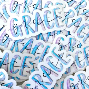 Grace Upon Grace Vinyl Sticker | Waterproof | Jesus Sticker | Christian ...