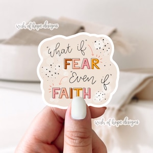 Adhesivo de vinilo: Miedo frente a fe, Impermeable, Adhesivo de Jesús, Adhesivo cristiano, Versículo de la Biblia, Alabanza, Adoración, Carta y citas