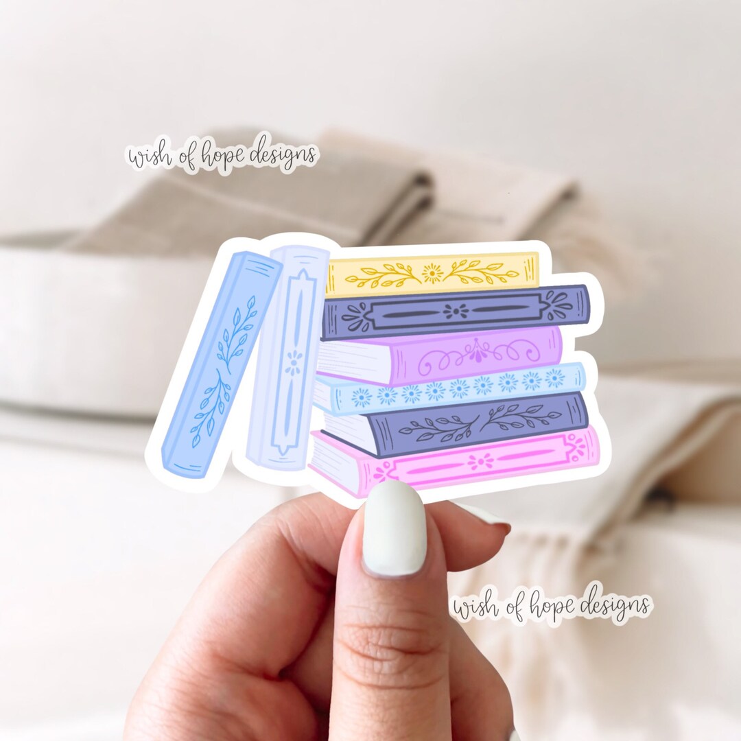 Cool Book Stack Vinyl Sticker | Waterproof | Laptop | Hydroflask ...