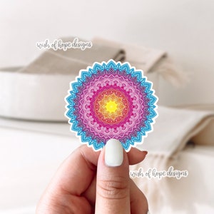 Kleurrijke vinyl Mandala-sticker | Waterdicht | Laptop | Hydrofles | Ingewikkeld | Levendige stickers