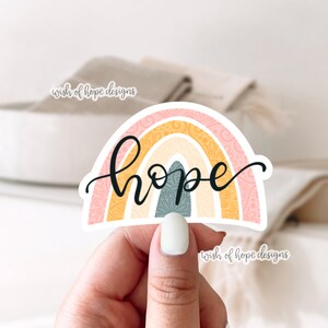Vinilo Rainbow Hope Sticker / Impermeable / Pegatina de Jesús / Pegatina cristiana / Versículo de la Biblia / Alabanza / Adoración / Amor / Carta / Citas