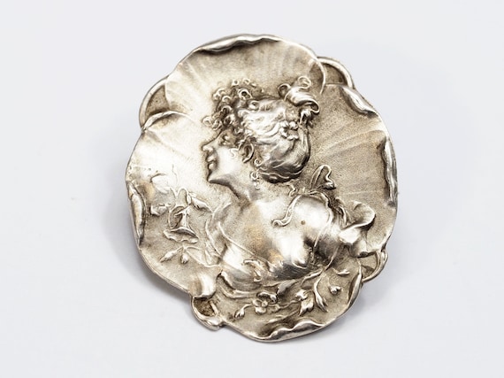 1900年代　アールヌーヴォー　アンティーク　シルバー 美品 1900年代初期 フランス製 優美なアール・ヌーヴォー象嵌