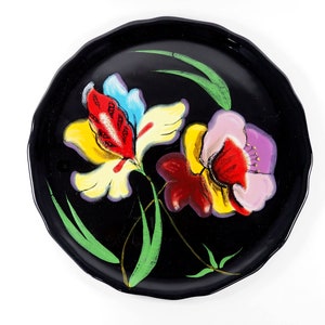 Mid-Century French Longwy Ceramic Decorative Plate &quot;Caprice&quot;