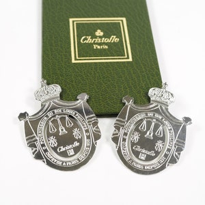Christofle Silver Plated Bookmarks Coat of Arms Set of 2