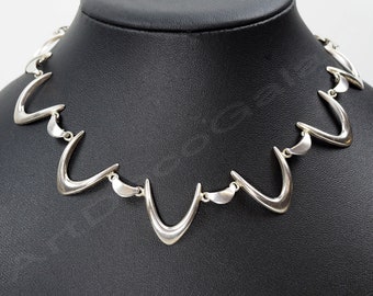 Arne Johansen Sterling Silver Boomerang Necklace Denmark