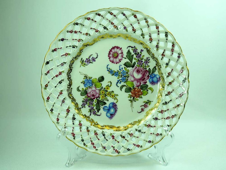 Antique Meissen Openwork Plate