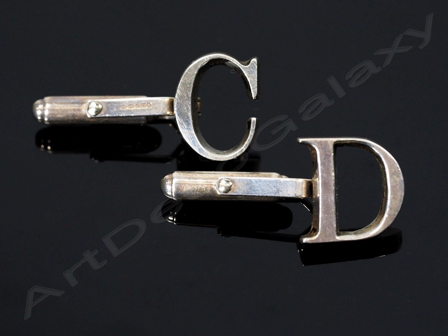 Mappin & Webb スターリングシルバー カフスボタン イニシャル CD