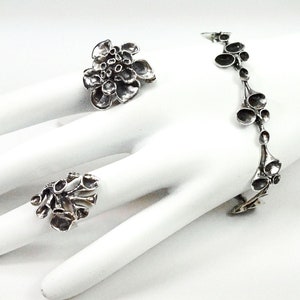 Hannu Ikonen Finnland-Reindeer Moss Silver Jewelry Set-ca. 1970s
