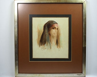 Tony Binder (Austria-1868-1944) Portrait of a Middle Eastern Young Woman-Signed & Dated 1928
