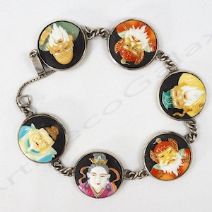 Toshikane &quot;Gods Of Fortune&quot; Silver Bracelet