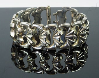 Art Deco Style Sterling Silver Bracelet Made in Italy