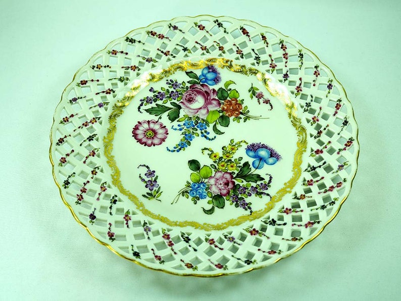 Antique Meissen Openwork Plate
