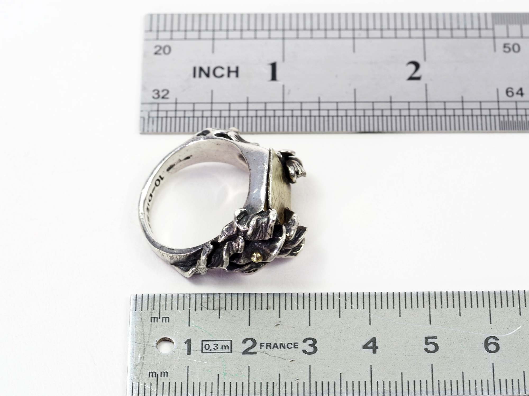 ☆DIESEL☆ logo two tone ring DX1427931 Women's Font Two-Tone Band Ring | Silver | Diesel