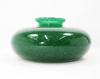Napoleone Martinuzzi Green Pulegoso Art Glass Vase-Circa 1930s