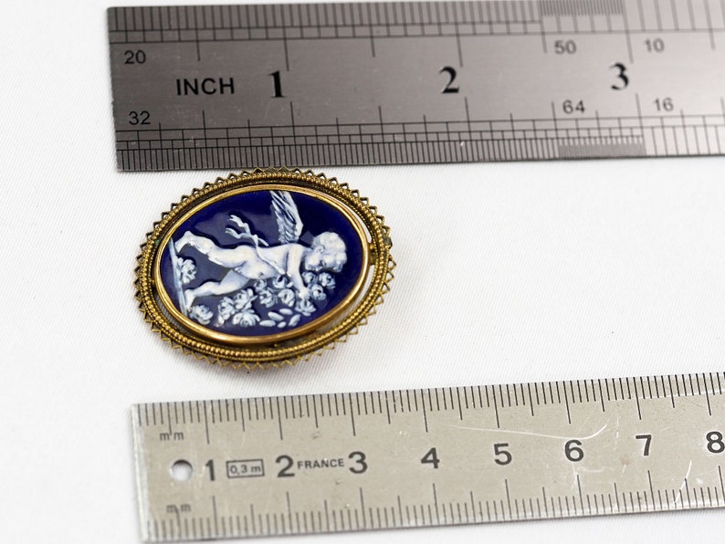 Antique Enamel Hand Painted Brooch-19th Century