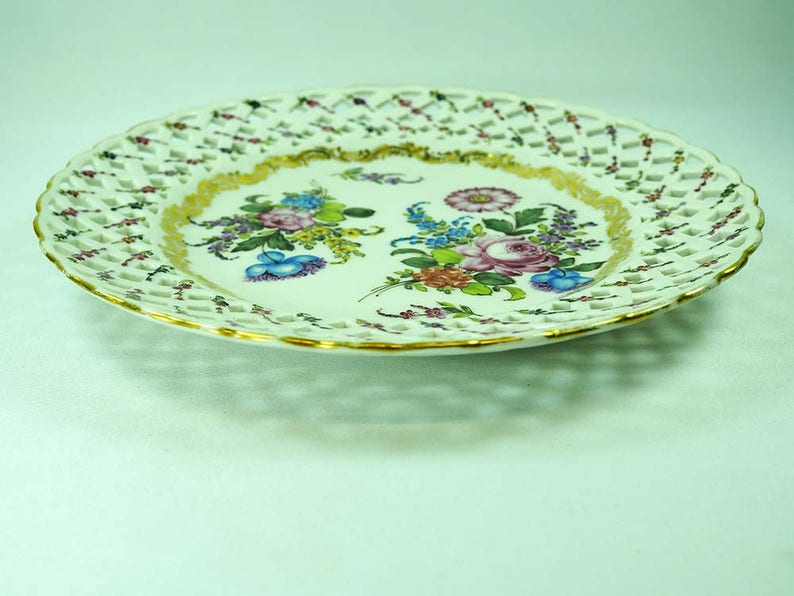 Antique Meissen Openwork Plate